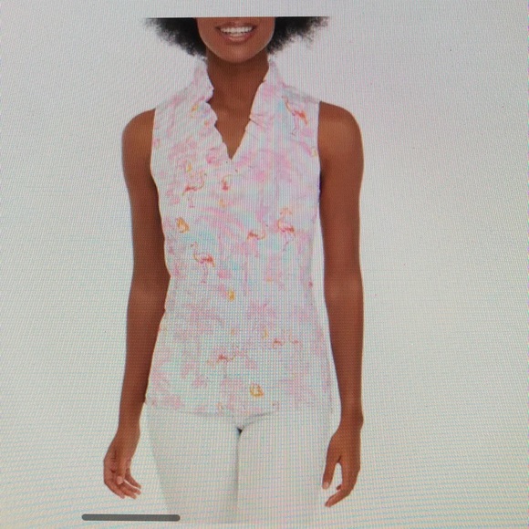 Crown and Ivy Ruffle neck tank szPL - Picture 7 of 7